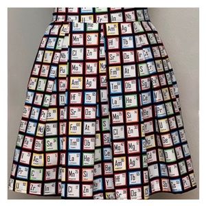 Retrolicious Skater Skirt Period Table Of Elements Sz XL Super Cute!